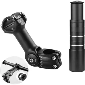 Bike Stem Riser,Adjustable MTB Stem,28.6mm Bike Fork Aluminum Adjustable 150mm,Bike Stem 31.8mm,Adjustable 120 Degree 110mm,Suitable for Mountain Bike, Road Bike, MTB, BMX