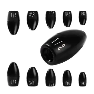 JUIFUTIME Tungsten Fishing Weights Tungsten Weights Fishing Tungsten Fishing Weights for Bass Fishing Bullet Fishing Sinkers Weights (3/16 oz - 10 Pack)