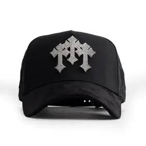 Barbas Hats x CT "Chrome Crystal Cross Black Snapback