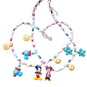 Disney Minnie Mouse White Beaded Necklace