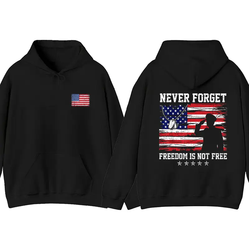 Never Forget Freedom Is Not Free Hoodie, Distressed USA Flag Soldier Tri-Gag Sweatshirt, Freedom Is Not Free Hoodie, Veterans Day Memorial Day Shirt, Gifts for Veterans, American Flag Pride Gift