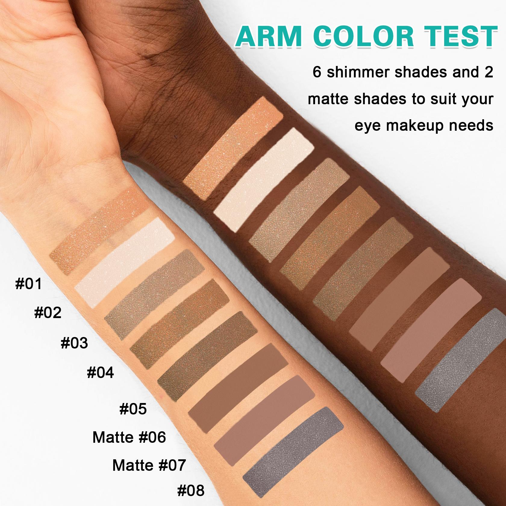 8PCS Eyeshadow Stick,Shimmer And Neutral Champagne Pink Metallic Eye Shadow sticks,Cream Eyeshadow Pencil Crayon with Smudge-proof & Waterproof,Eye Brightener Stick