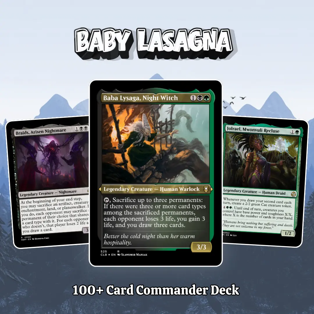 Proxy 100+ Card Commander Deck Baby Lasagna Mono Red Storm Aggro Burn Combo Synergy Strategy Theme Ready to Play Magic Style Deck Perfect Gift for Collectors and Card Players