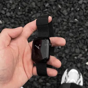 Stainless Steel Milanese Loop Compatible with Apple Watch Band 38mm 40mm 41mm 42mm 44mm 45mm 49mm, Magnetic Clasp Replacement Band for iwatch Series Ultra/Ultra2, SE 9 8 7 6 5 4 3 2 1, Women & Men Watch Strap for iWatch