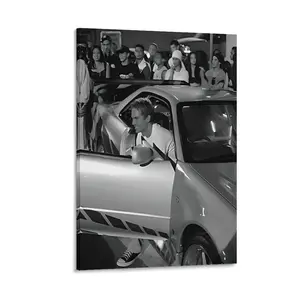 Paul Walker poster, old Hollywood decor, canvas painting, black and white, vintage photograph, movie poster