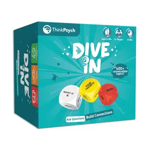 ThinkPsych Dive in: Ask Questions Build Connections | 400+ Conversation Starters | Unique Dice & Card Question Game for Deep Conversations