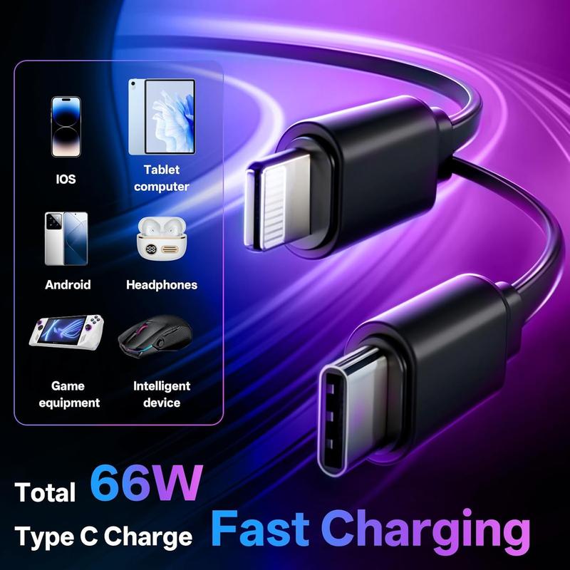 Retractable Car Charger with Starlight, 66W Starlight in Car roof 4 in 1 Retractable Car Phone Charger Adapter, Fast Charging USB C Cable, Compatible with iPhone 16/15/14/13/12/,Pixel