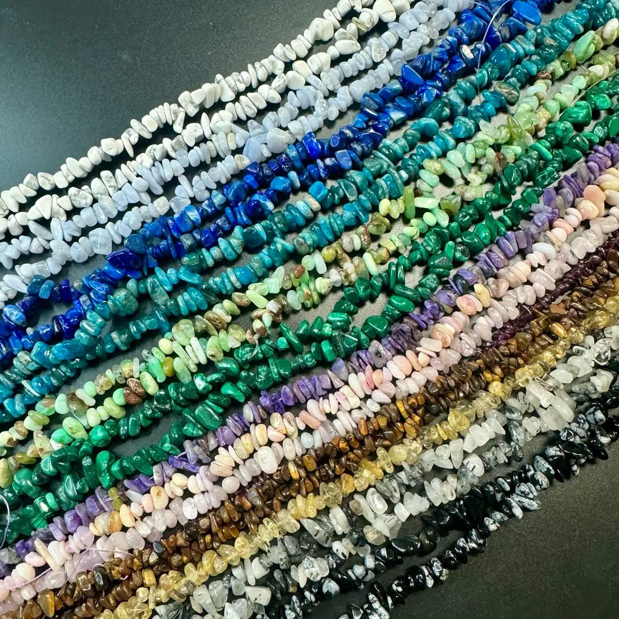 Chip Gemstone Bead - 32” or 16” Gemstone Bead - Natural Crystal Bead