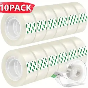 10 Rolls Heavy Duty Clear Packing Tape - Extra Strong Transparent Adhesive Tape, 0.8cm Wide (0.32in), for Gift Wrapping