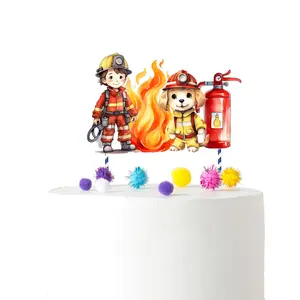 Firefighter Theme Cake Topper