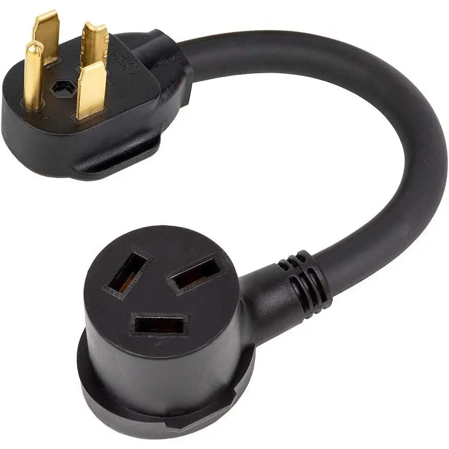 Dryer Plug Adapter Nema 14-30P to 10-50R Adapter Cord, 4-Prong Male to 3-Prong Female,14-30P Male to 10-50R Female AC Adapter, 50-Amp,250V Adapter 1-Foot