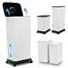 Pukomc Telescopic Trash Can Kitchen, 8L-45L Slim Plastic Home Trash Can with Lid, Odor Isolation, Height Adjustable, Indoor/Outdoor Under Kitchen Counter Bin summerwins