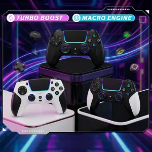 FLIRESY Anti-Drift Wireless Controller for PS5, RGB LED Lighting, Turbo Function, Dual Vibration, 6-Axis Gyro Sensor, Touchpad, Ergonomic Design, Compatible with PS5/PC/Mac/iOS/Android/Steam&1500mAh Fast-Charging Battery