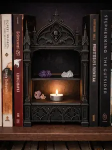 Gothic Bookend Victorian Style with Skull Detail for Crystal Display & Witch Altar Setup Dark Academia Home Decor Gift