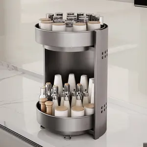 1 countertop corner storage rack, rotating seasoning rack, multifunctional household corner storage rack for oil, salt, sauce, vinegar