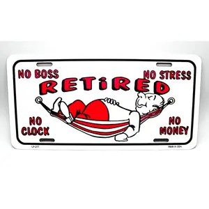 RETIRED METAL NOVELTY CAR LICENSE PLATE AUTO TAG U