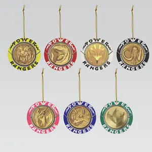 Power Rangers Morpher Coin Ceramic Ornament – Mighty Morphin Christmas Decoration – Super Sentai Gift for Best Friend, Xmas Decor
