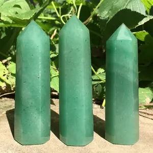 Natural Green Aventurine Tower Point Polished Obelisk Meditation Healing Crystal Home Decoration Ornament Mineral Specimens