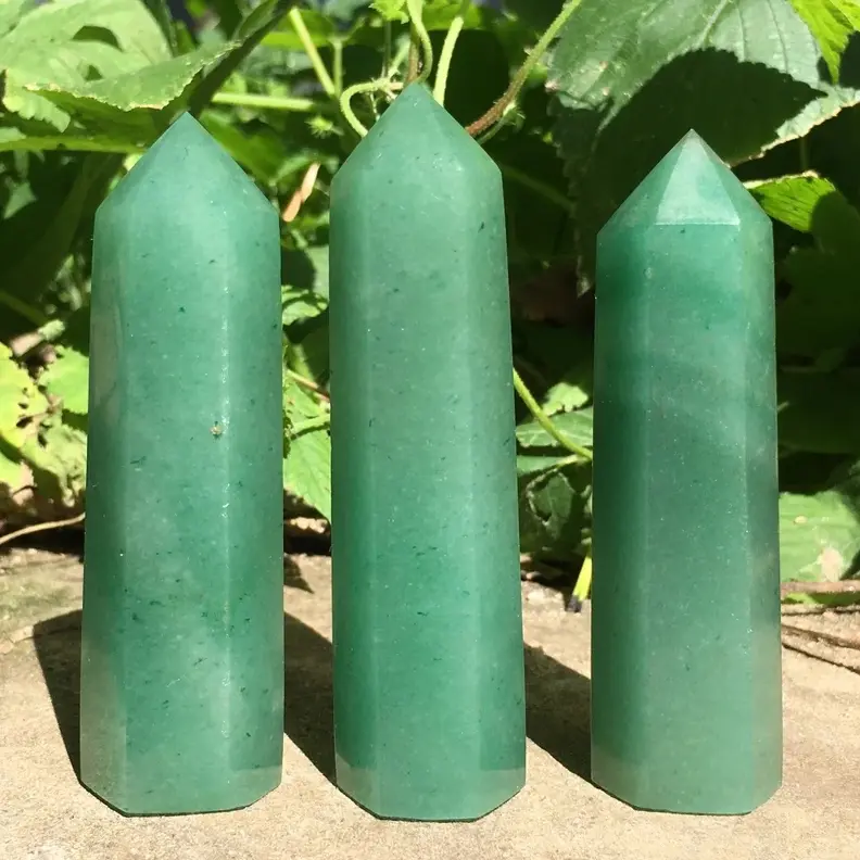 Natural Green Aventurine Polished Obelisk Tower Point, Chakra Healing Crystals, Crystal Decorative Ornaments, Mineral Specimens for Meditation & Home Decoration