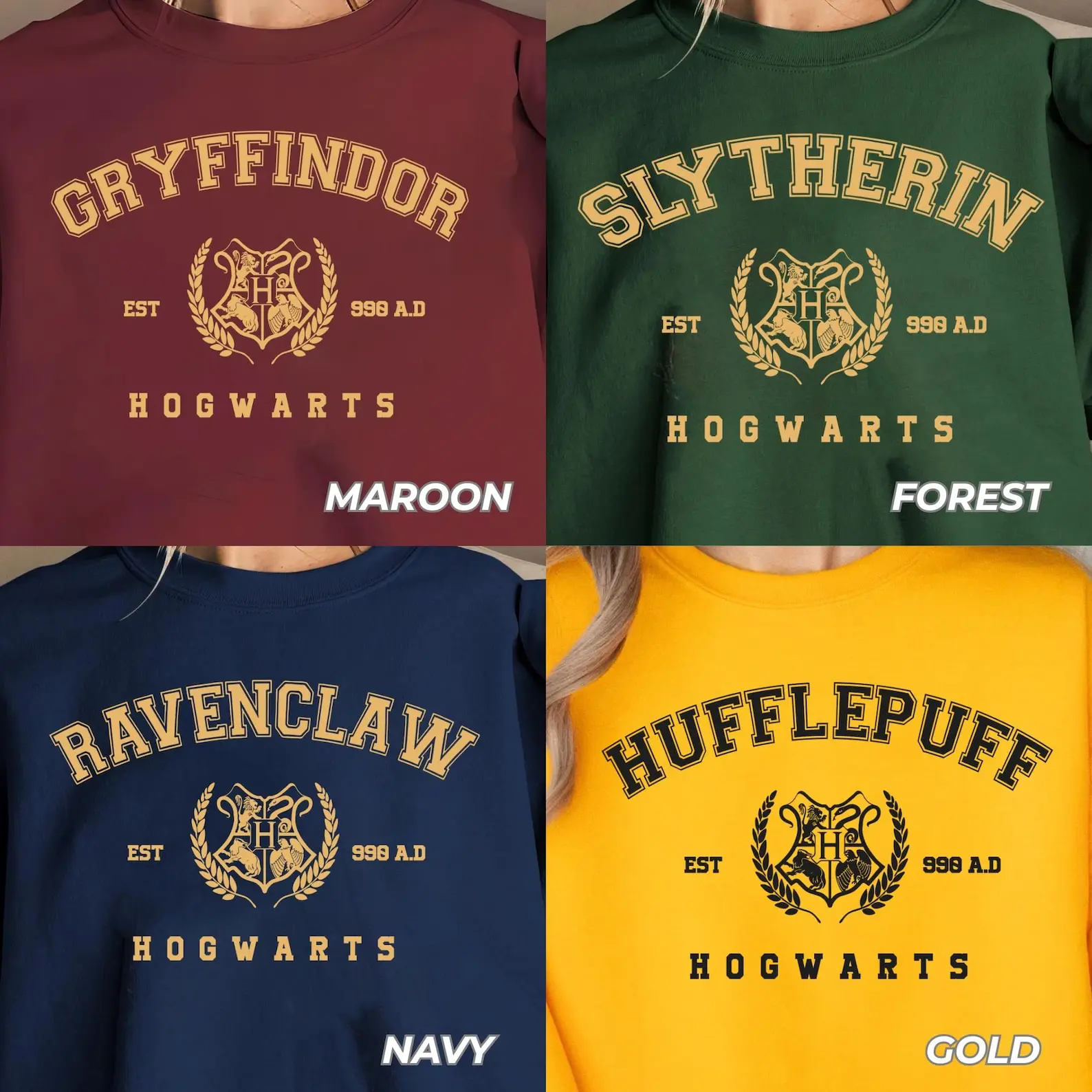 Wizard House Crest Tee, Bookish Sweatshirt, Fantasy School College Sweater, Book Lover Gift Shirt