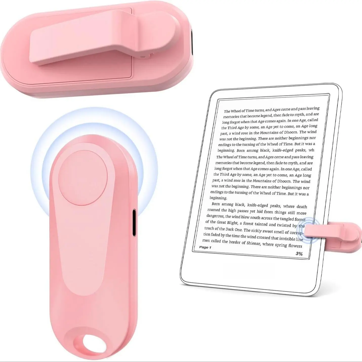 Remote Control Page Turner for Kindle Paperwhite Oasis Kobo E-Book eReaders, Remote Camera Shutter and Video, Page Turner Clicker for iPad Tablets Nov