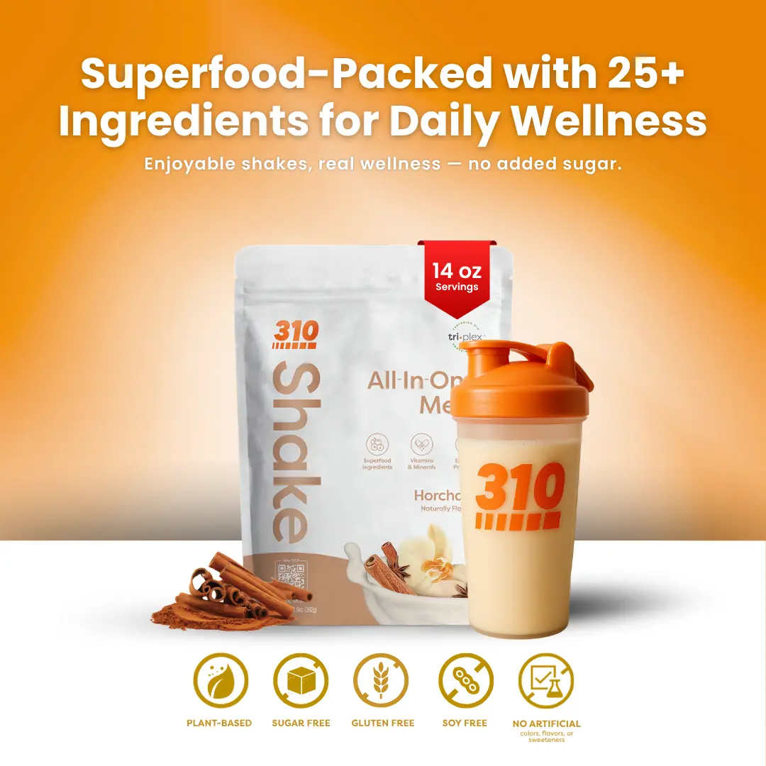 310 Nutrition – Horchata – Quick Meal Replacement Shake, Plant-Based Protein with 25+ Nutrients On-The-Go | 14 Servings