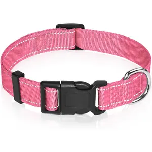 Reflective Nylon Adjustable Dog Collar for Extra Small Small Medium Large XS XL Puppy Dogs