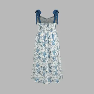 Women's Curve & Plus Size Floral Knotted Split Midi Cider Dress, 2 Colors, Sizes 12/14-24