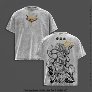 Mahoraga Divine General Ten Shadows Jujutsu Kaisen Tee & Hoodie in Washed Vintage Anime Manga Graphic Print, Heavyweight Cotton Unisex Streetwear Featuring Iconic Summon Scene