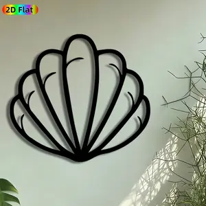 1pc Scallop Shell Metal Wall Art, Coastal Seashell Statue Mural, Artistic Metalwork, Intricate Craftsmanship, Perfect for Housewarming, Summer Decor, Perfect for Bathroom Patio Balcony Decor, Ideal Gift for Beach House Enthusiasts.