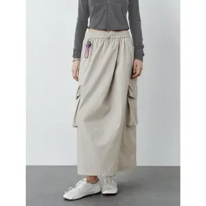 URBAN REVIVO 2026 WomensWear Flap Pocket Straight Skirts
