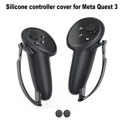 Ergonomic Silicone Controller Protective Cover Protector, Anti-scratch, Anti-fall & Durability Protection Controller Cover with Hand Strap, VR Game Accessories for Meta Quest 3, VR Devices Accessory