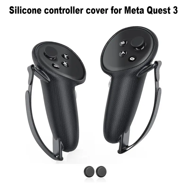 Ergonomic Silicone Controller Protective Cover Protector, Anti-scratch, Anti-fall & Durability Protection Controller Cover with Hand Strap, VR Game Accessories for Meta Quest 3, VR Devices Accessory