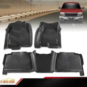 TPE Floor Mats Front & 2nd Row Fits 99-06 Chevy/GMC Silverado Sierra 1500 Only Fit Crew Cab Trucks