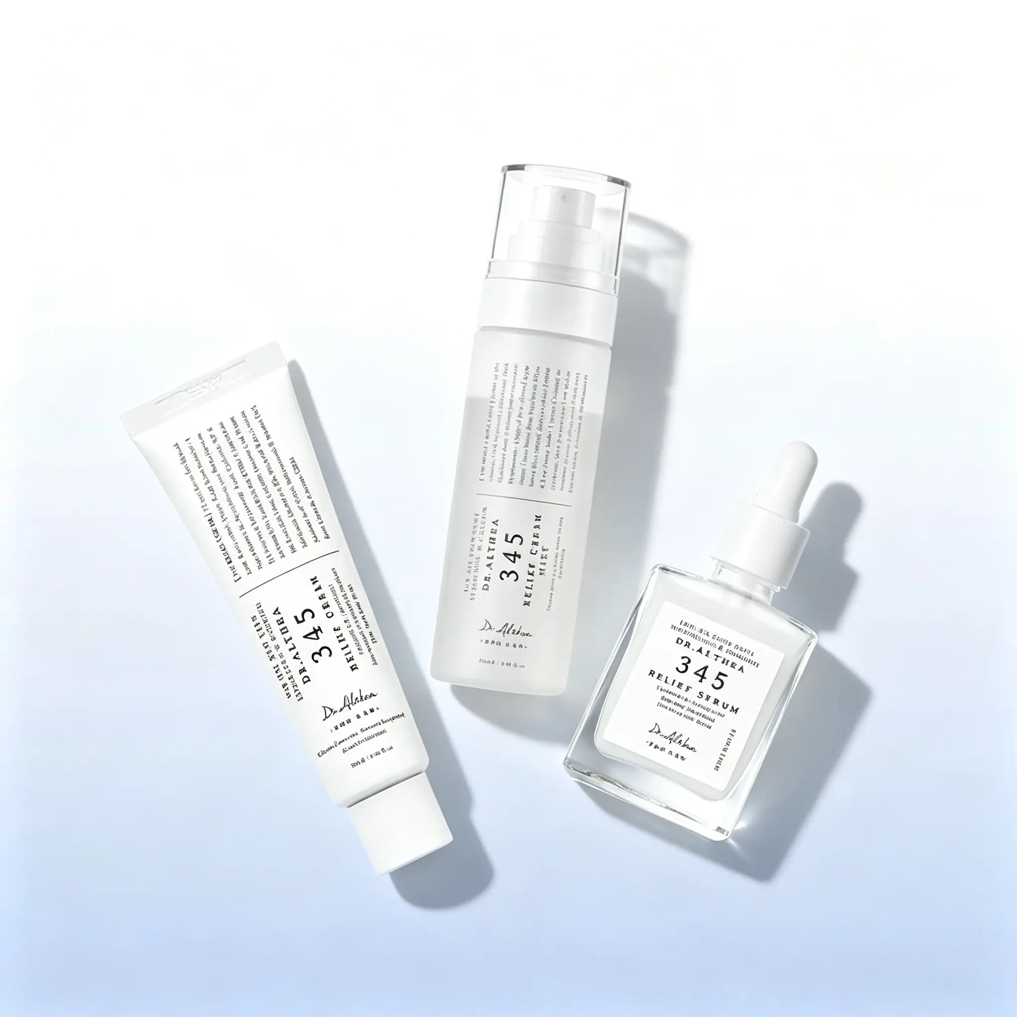 [Dr.Althea Official] 345 Relief Trio Set - Soothing Cream for Deep Hydration and Moisture Balance Dual-Layer Cream Mist to Lock In Moisture Relief Serum to Strengthen the Skin Barrier for a Healthy Glow