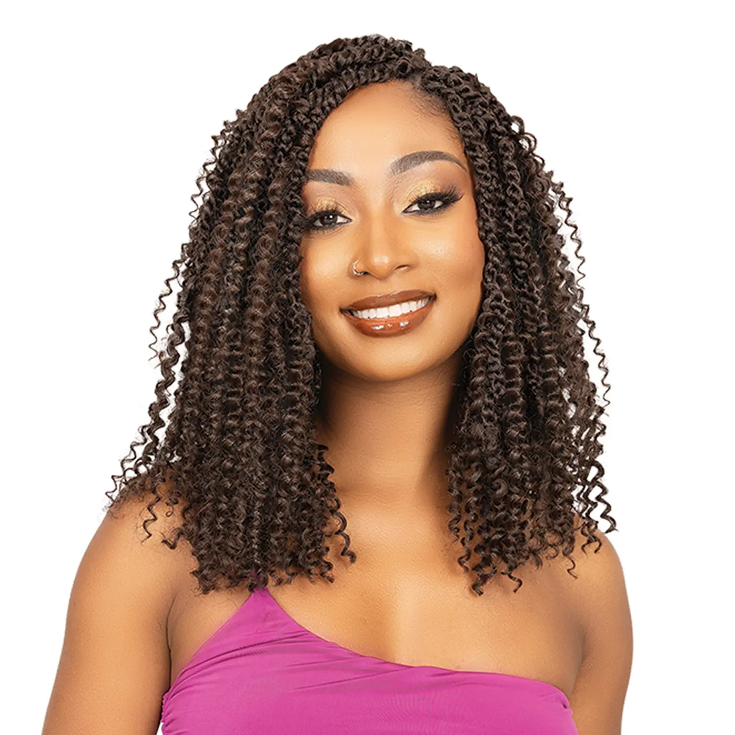 Janet Collection Nala Tress 3X 14" Handmade Boho Braid Crochet Braids - Bob Style Bomb Twist, for Crochet Hairstyles, Curly & Yarn Braids Synthetic Extensions & Pieces