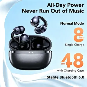 Open-ear in-ear headphones, perfect for running and working out, especially for people with smaller ears and those who wear glasses. They’re extremely lightweight and offer up to 48 hours of battery life. Bluetooth 6.0 High-Resolution Audio