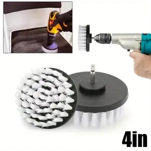 4 Inch Drill Brush Attachment Power Scrubber Tools For Cleaning Carpet & Leather And Upholstery Soft Cleaning Brush Accessories Household Cleaning Tool