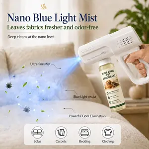 father's day gift Blue Light Probiotic Deodorizer, indoor odor removal, pet deodorant. Bio-enzymes break down urine, disinfect and deodorize, Plant-extracted, safe and non-toxic for pets, Floral scent Air Freshener Spray
