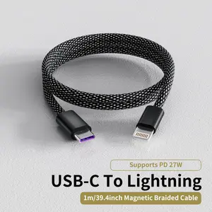 OOI Magnetic Auto-Winding Car Cable - Strong Magnetic Attachment, Tangle-Free,Self-Organizing Design for Smartphones & Allo Type Charger - Electronic