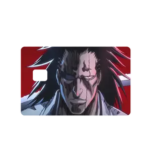 Bleach Anime Kenpachi Zaraki TYBW Credit Debit EBT Chip Card Vinyl High Gloss Cover Sticker Decorative Waterproof Stain Resistant