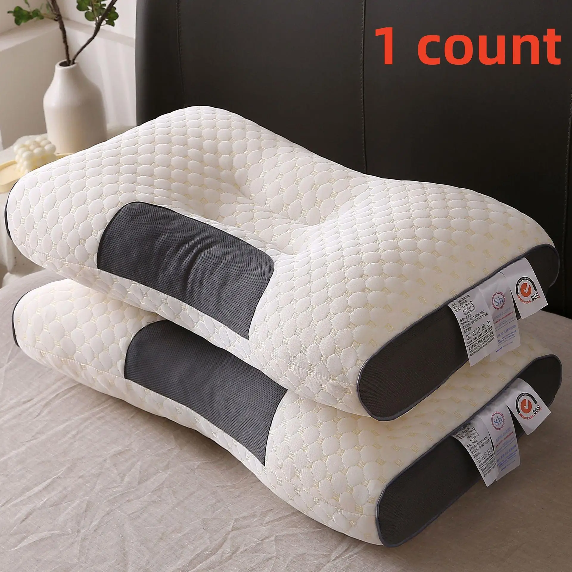 Ergonomic Neck Pillow, 1 Count Soft Neck Support Pillow, Comfortable Pillow, Neck Support Pillow for Home & Office & Travel