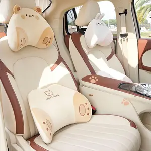 Cartoon car head pillow, plush car neck pillow, memory cotton pillow, comfortable waist support for car four seasons Accessories