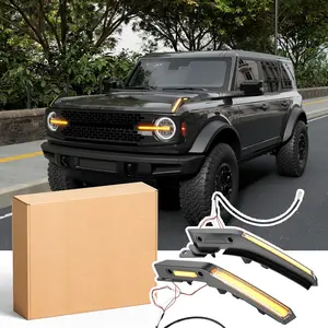 [Fits 21-26 Bronco] Trail Sight Light Compatible with 2021-2026 Ford Bronco 2/4 Door Hood Lights Turn Signal Side Marker Lighting Replacement for 2021-2026 Ford Bronco Accessories