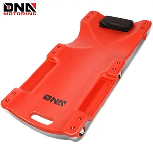 DNA MOTORING 36 Inch 200Lbs Capacity Low Profile Under Car Rolling Automotive Ergonomic Plastic Creeper with Swivel Wheels and Padded Headrest Red