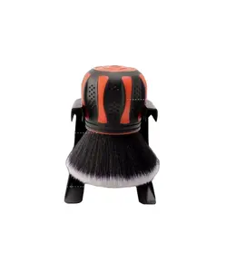 Cepillo de detalles ultra suave, cepillo para detalles de coche, mango naranja y azul XL cepillo sintético - cerdas ultra suaves, viene con estante de almacenamiento, cubre grandes áreas dentro o fuera de vehículos