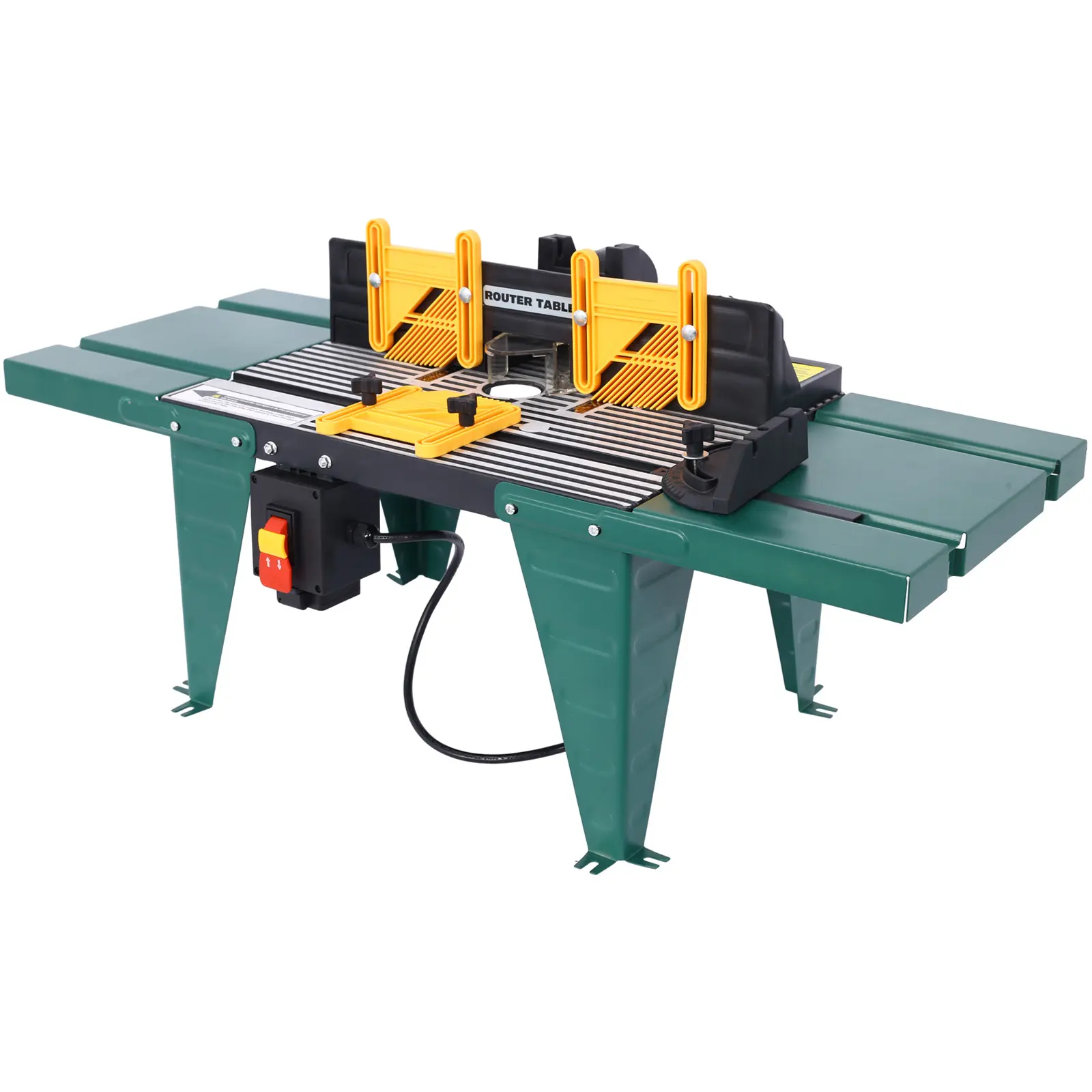 Electric Benchtop Router Table 34 In. X 13.5 In., Universal Benchtop Router Tables Top with Steel Stand, Adjustable Fence, Safety Guard & Miter Gauge for Woodworking, Craftsman Tool, Aluminum, Broad Spectrum Of Routers And Bits