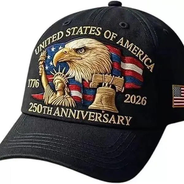 2026 USA 250th Anniversary Patriotic Snapback Hat, 3D Embossed Eagle & Liberty Bell Design, Flag Patch, Adjustable Sports & Outdoor Hat for Independence Day Celebrations, Hats