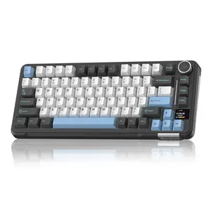 Solakaka A75 Pro Mechanical Wireless Keyboard - Illuminated RGB Rainbow Backlight, Screen Knob, 2.4G USB-C/Bluetooth 5.0, Hot-Swappable Customizable Stellar Core Switches, Creamy, Multi-Platform for PC/Linux, Bluetooth Keyboard for Gamers, Bluetooth Keybo