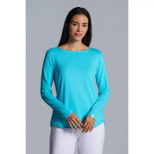 Women's Heyday Side Split Shirt | Blue Curacao